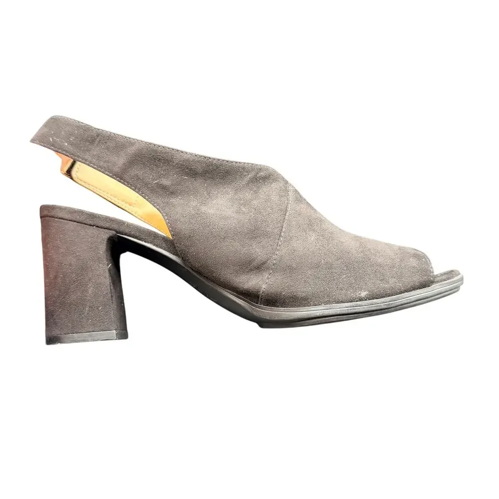 Naturalizer Preston Black Faux Suede Slingback Heel 9.5M